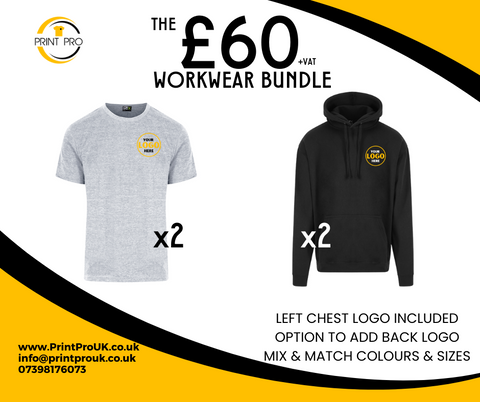 The £60 Workwear bundle | 2 T-shirts / 2 Hoodies