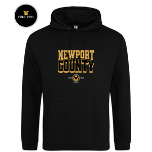 Newport County | Grunge logo Hoodie | Black