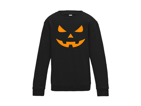Halloween | Kids Pumpkin Sweatshirt | Black