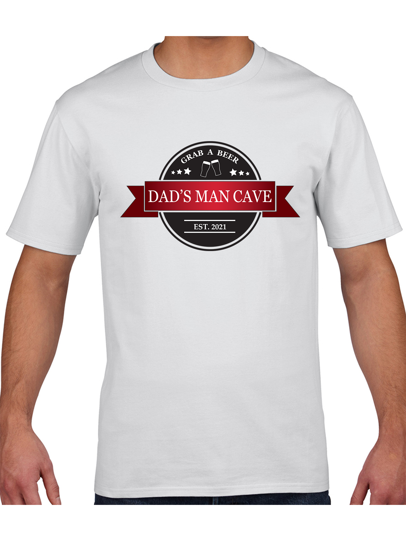Man Cave Dad T-shirt | Father's Day T-shirt | White