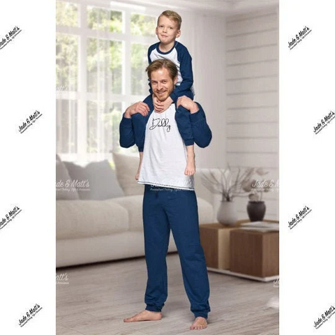 Family Matching Pyjamas | Personalised Navy cotton Set