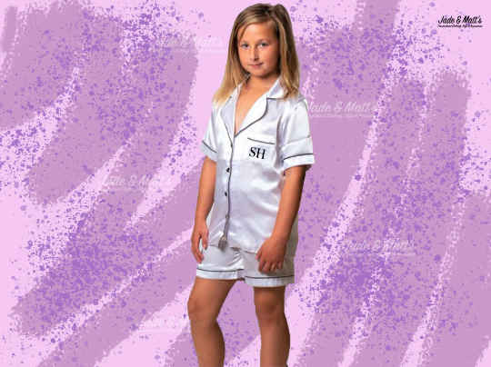 Satin Pyjama set | Children's | Chest Pocket Personalisation