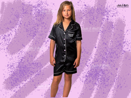 Satin Pyjama set | Children's | Chest Pocket Personalisation