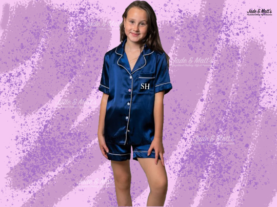 Satin Pyjama set | Children's | Chest Pocket Personalisation