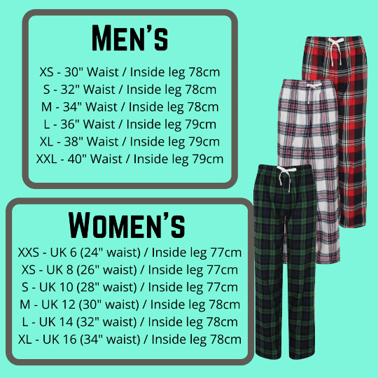 Christmas Tartan Pyjamas | Family sets Personalised | Navy/Green Tartan