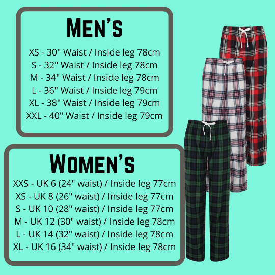 Mum & Daughter Pyjamas | Personalised Tartan Pj set | Navy/Green Tartan